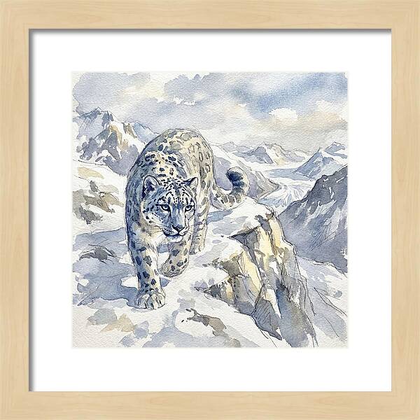 Snow Leopard In Majestic Mountains