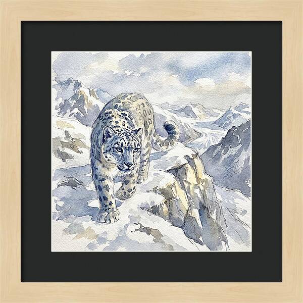 Snow Leopard In Majestic Mountains