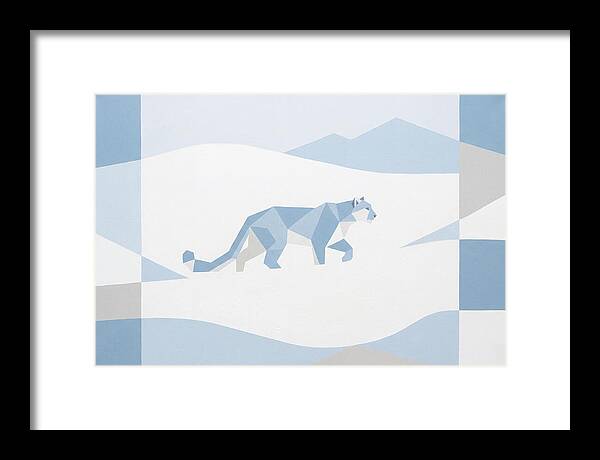 Snow Leopard In Minimalist Style