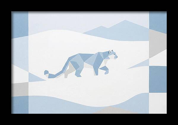 Snow Leopard In Minimalist Style
