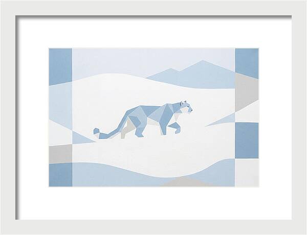 Snow Leopard In Minimalist Style