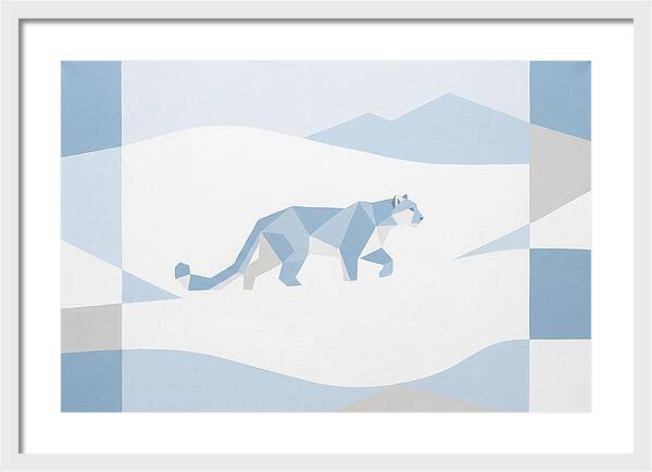 Snow Leopard In Minimalist Style