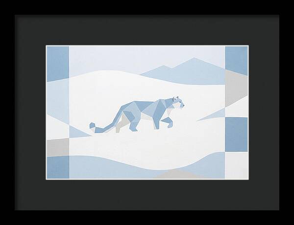 Snow Leopard In Minimalist Style