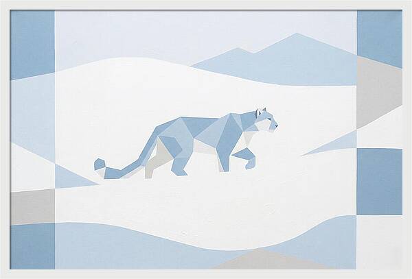 Snow Leopard In Minimalist Style