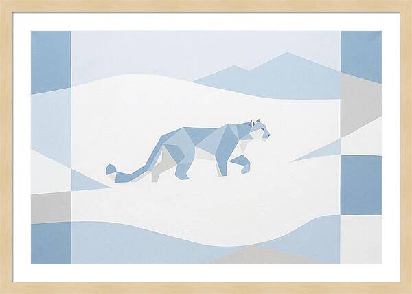 Snow Leopard In Minimalist Style