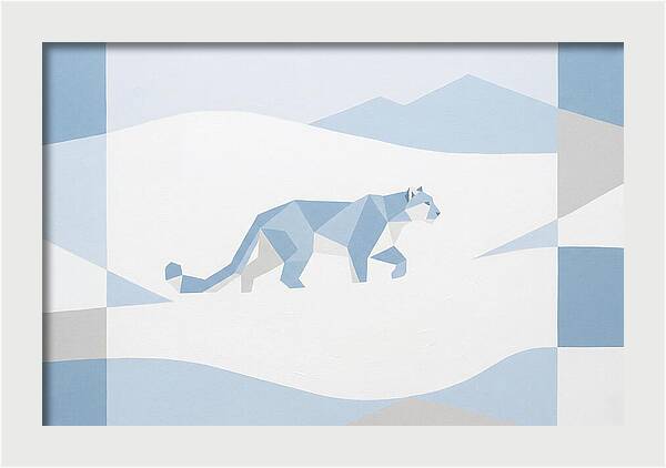 Snow Leopard In Minimalist Style