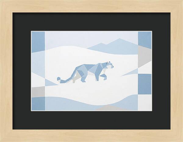 Snow Leopard In Minimalist Style