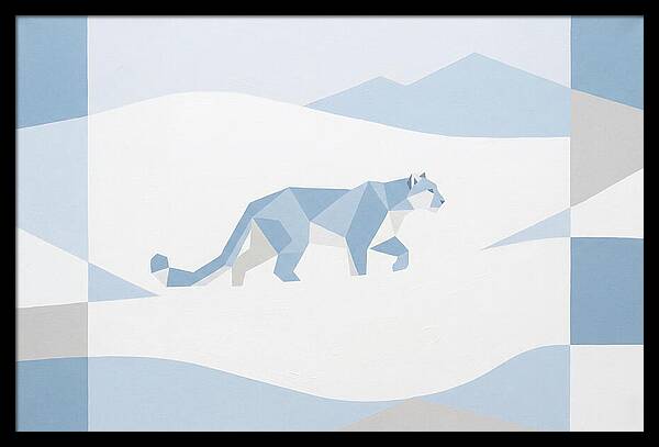 Snow Leopard In Minimalist Style