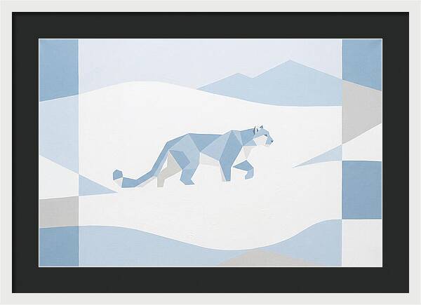 Snow Leopard In Minimalist Style