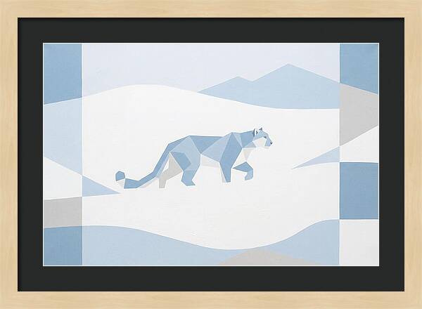 Snow Leopard In Minimalist Style