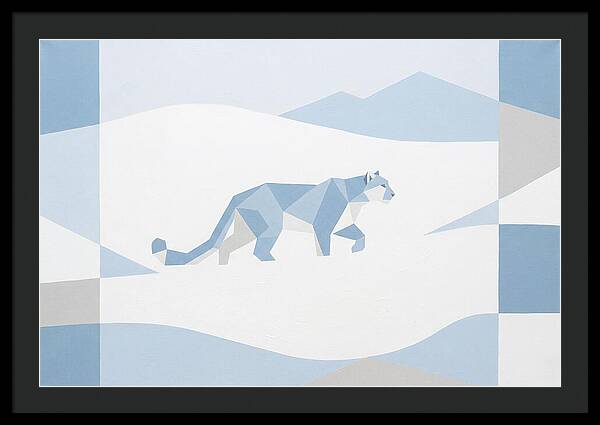 Snow Leopard In Minimalist Style