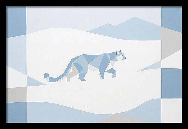 Snow Leopard In Minimalist Style