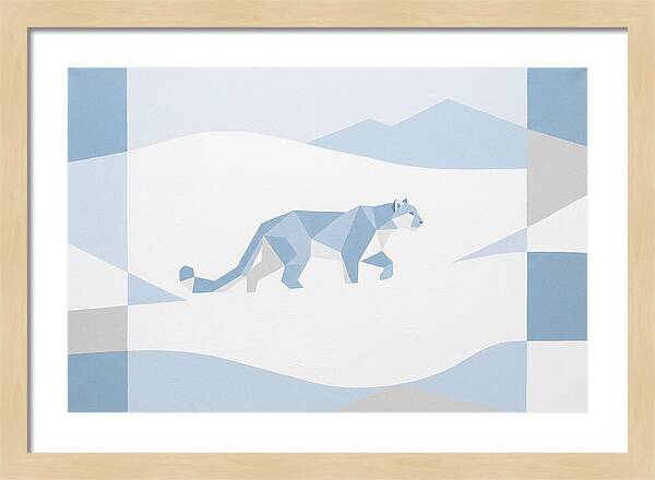 Snow Leopard In Minimalist Style