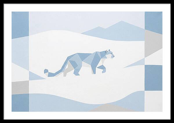 Snow Leopard In Minimalist Style
