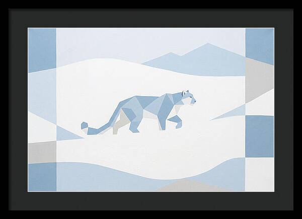Snow Leopard In Minimalist Style