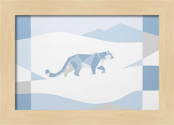 Snow Leopard In Minimalist Style
