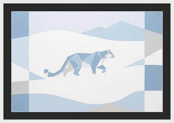 Snow Leopard In Minimalist Style