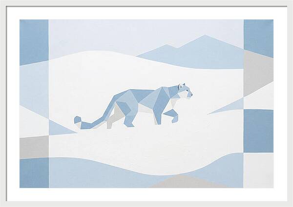 Snow Leopard In Minimalist Style