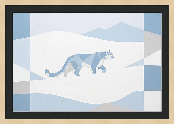 Snow Leopard In Minimalist Style
