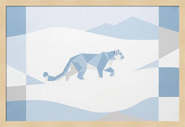 Snow Leopard In Minimalist Style