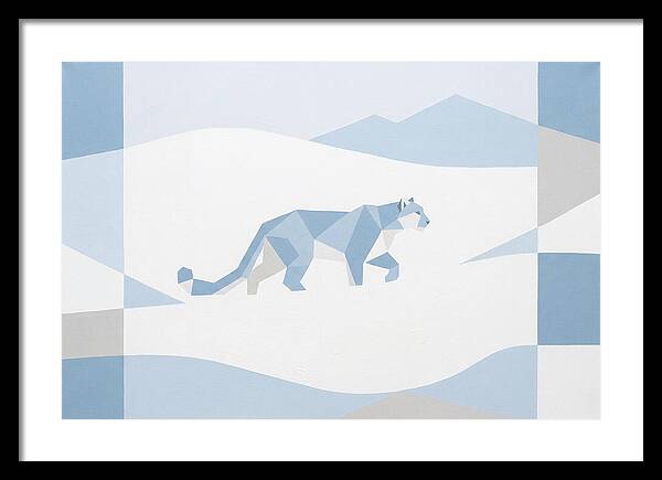 Snow Leopard In Minimalist Style