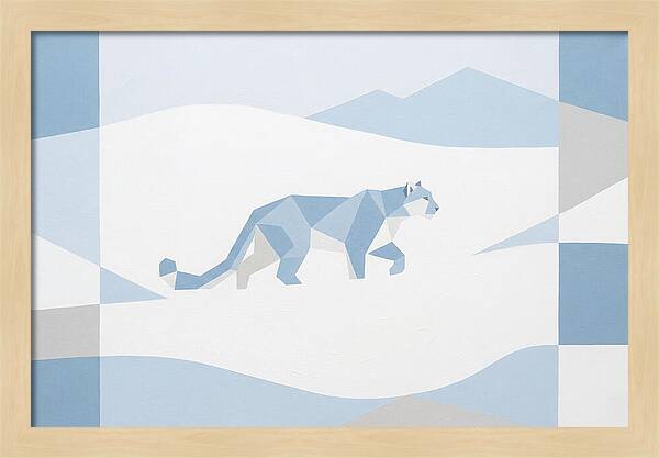 Snow Leopard In Minimalist Style