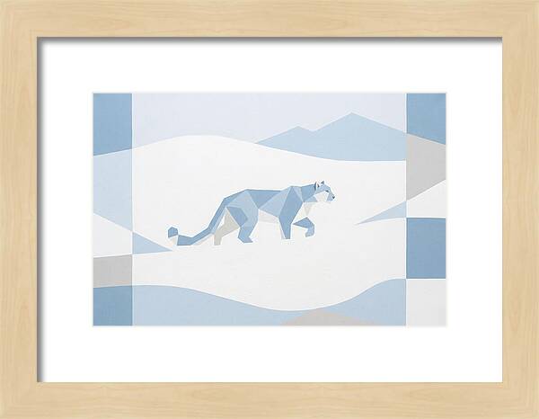 Snow Leopard In Minimalist Style