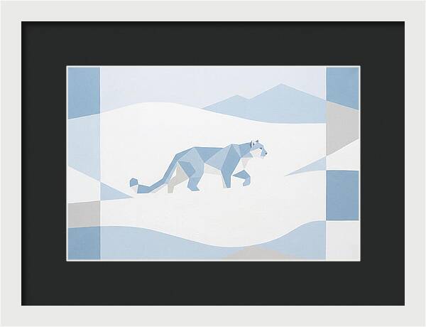 Snow Leopard In Minimalist Style