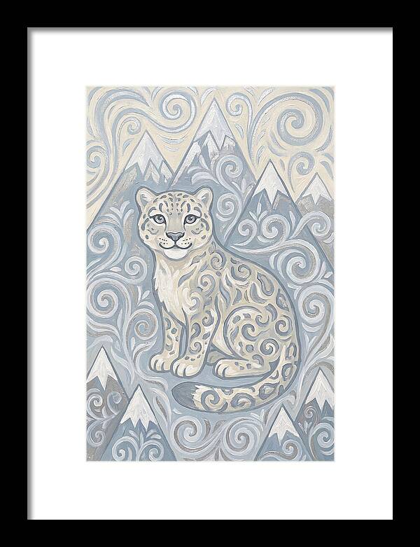 Snow Leopard In Swirling Patterns