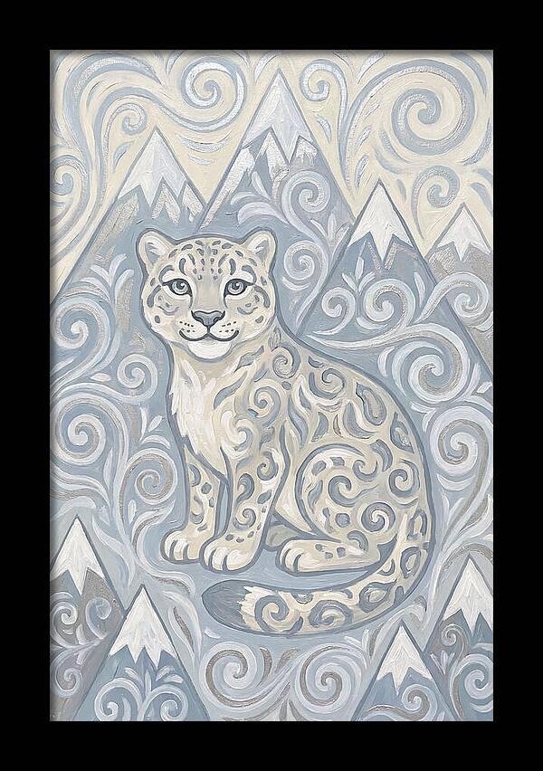 Snow Leopard In Swirling Patterns
