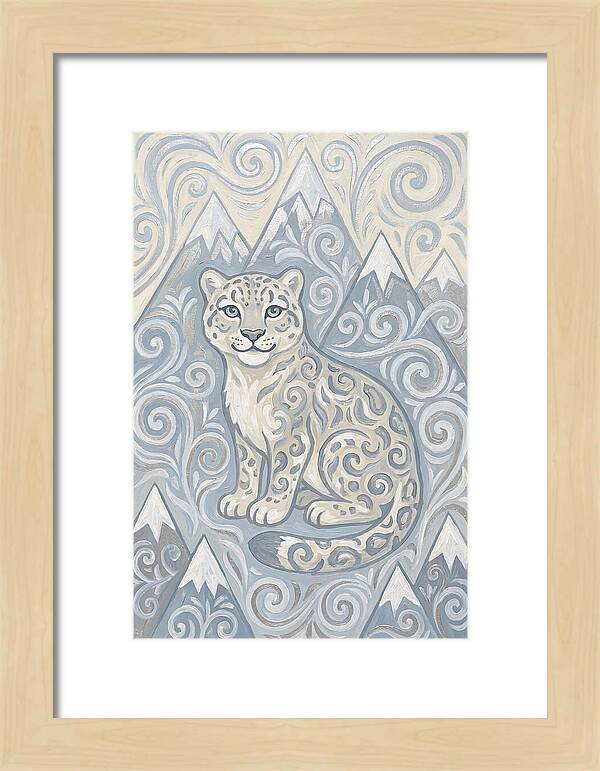 Snow Leopard In Swirling Patterns