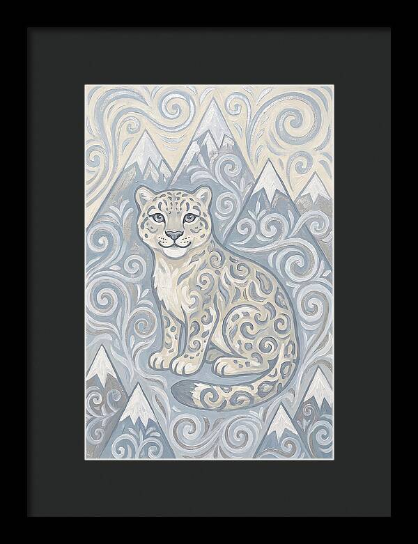 Snow Leopard In Swirling Patterns