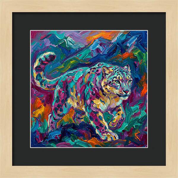 Snow Leopard In Vibrant Colors