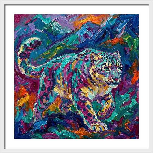 Snow Leopard In Vibrant Colors