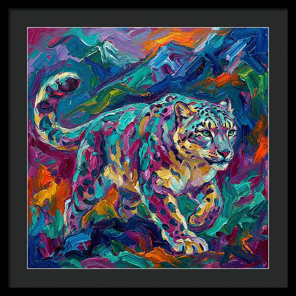 Snow Leopard In Vibrant Colors
