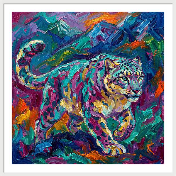 Snow Leopard In Vibrant Colors