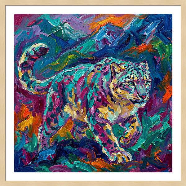 Snow Leopard In Vibrant Colors
