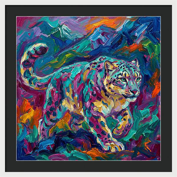 Snow Leopard In Vibrant Colors