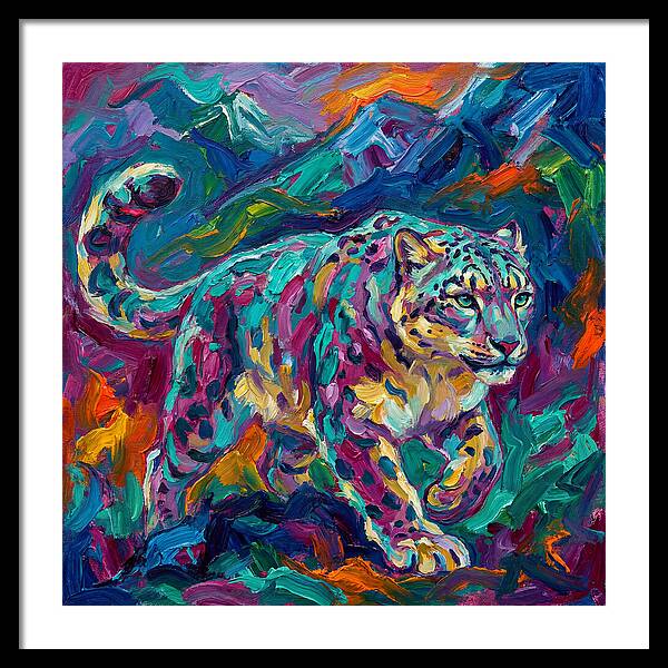 Snow Leopard In Vibrant Colors