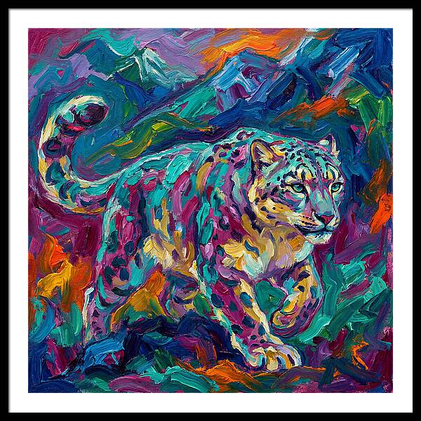 Snow Leopard In Vibrant Colors