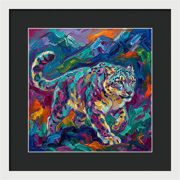 Snow Leopard In Vibrant Colors