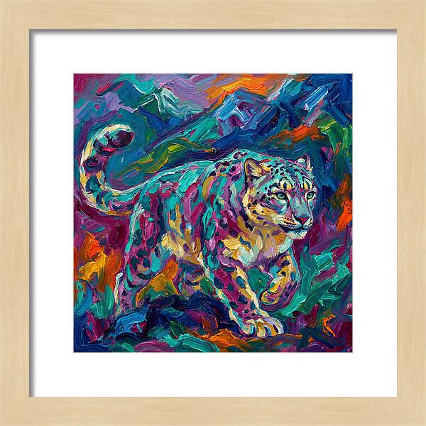Snow Leopard In Vibrant Colors
