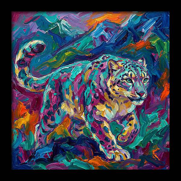 Snow Leopard In Vibrant Colors
