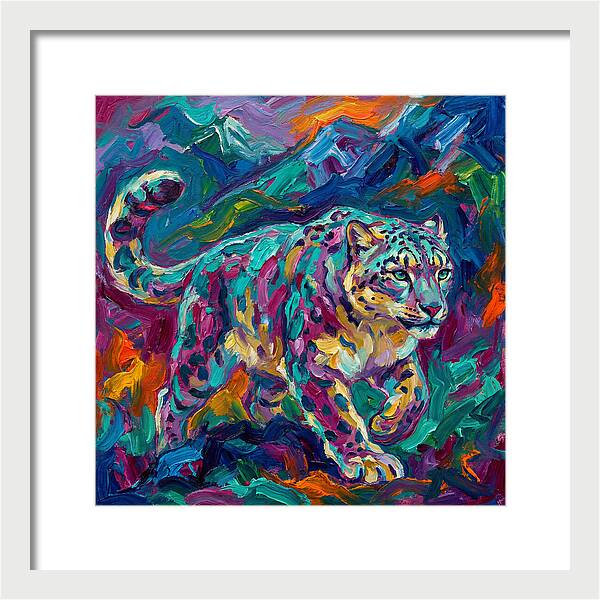 Snow Leopard In Vibrant Colors