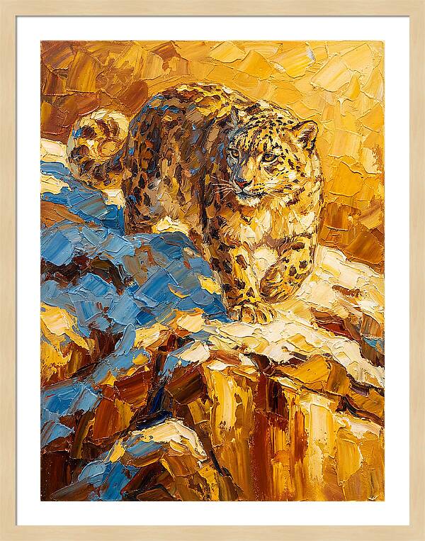 Snow Leopard On Rocky Terrain