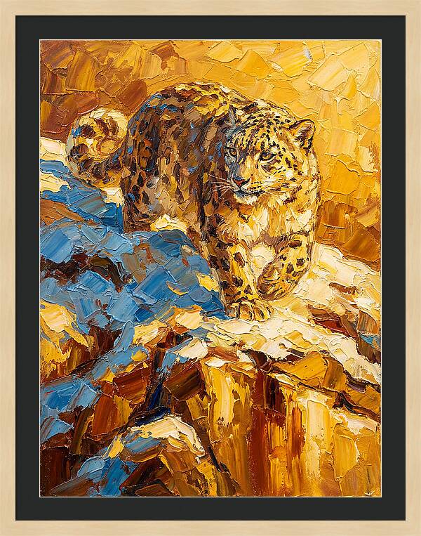 Snow Leopard On Rocky Terrain