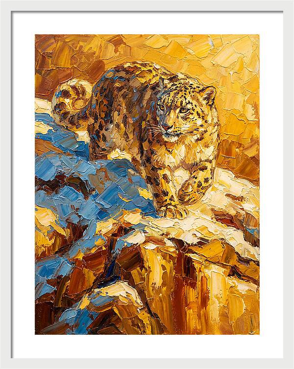 Snow Leopard On Rocky Terrain