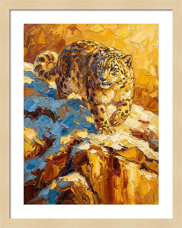 Snow Leopard On Rocky Terrain