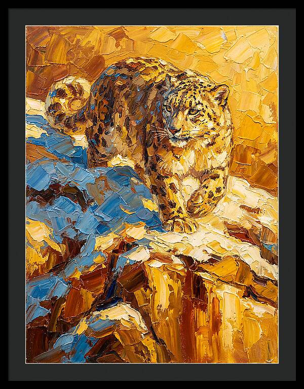 Snow Leopard On Rocky Terrain