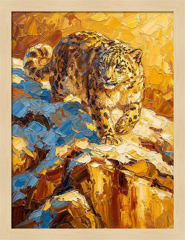 Snow Leopard On Rocky Terrain